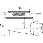 Alcaplast A46 60 zuhanytálca szifon rozsdmentes ráccsal