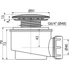 Alcaplast A47CR 60 zuhanytálca szifon króm