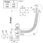 RAVAK kádszifon bowdenes szögletes 800 !  01506
