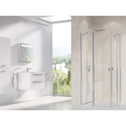 RAVAK Chrome CRV2 - 90 zuhanykabin 1oldal króm+transparent