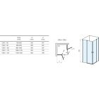 RAVAK Chrome CRV2 - 90 zuhanykabin 1oldal króm+transparent