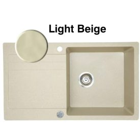   Mosogató Gránit GRANMASTER RIVA Lightbézs 1medence+csepegtető 860x500