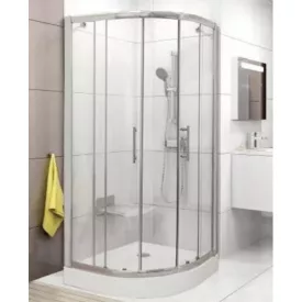   RAVAK Kompakt CP4 -90 krómhatású + transparent zuhanykabin íves