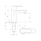 SAPHO SMALL mosdó szelep, álló 113mm króm SM23