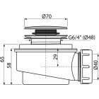 Alcaplast A476  zuhanytálca szifon dugó 70 cilck-clack