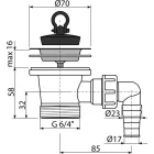 Alcaplast A33P 6/4" leeresztő mosogató csatl.