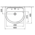 ALFÖLDI 4191 60 01 , 60x49cm Bázis mosdó  csaplyukas