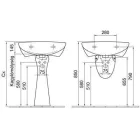 ALFÖLDI 4191 60 01 , 60x49cm Bázis mosdó  csaplyukas