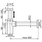 RAVAK mosdószifon króm-teleszkópos x01371