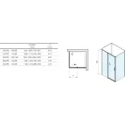 RAVAK Matrix zuhanykabin MSDPS-120/90 króm+transparent