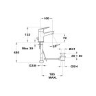 Mofém BRIDGE mosdó csaptelep láncos 150-1851-00