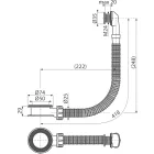 Alcaplast A 328CR/328B króm/fehér mosdó túlfolyó