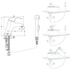 SAPHO mosdó csaptelep bidézuhannyal gégecsővel, bidéfejjel 1209-05