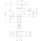 SAPHO SMALL mosdó szelep, álló 92mm króm SM25