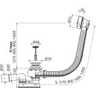 Alca A51B fürdőkádszifon aut. komplett fehér 50, 48 leeresztővel