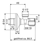 Sarokszelep 1/2"-1/2" SCHELL 052170699
