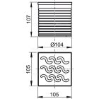 Alcaplast APV0600 magasító rozsdamentes ráccsal