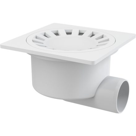 Alcaplast APV15 padló összefolyó 150x150/50 mm fehér műanyag, oldalsó kiv