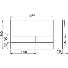 Alcaplast M1718-2 nyomólap, kettős, takarékos fekete kifutó