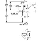 Grohe Bau edge - mosdó csaptelep - 23330000