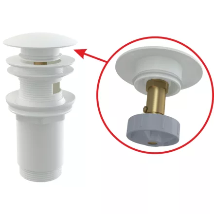 Alcaplast A392B leeresztő mosdóhoz Click-Clack FEHÉR