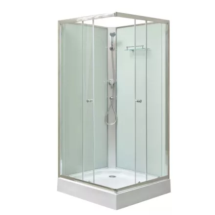 Leziter Polo White II szögletes zuhanykabin+zuhanytálca 80x80cm