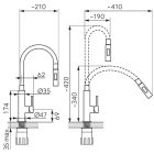 FERRO ZUMBA SLIM 2F mosogató csaptelep BZA43W fehér
