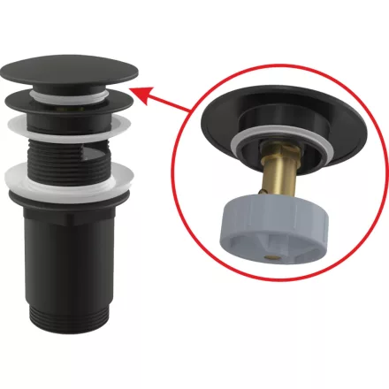 Alcaplast A 392BLACK leeresztő mosdóhoz Click-Clack FEKETE