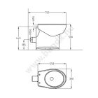B&K TH423T mozgáskorlátozott WC álló hátsós