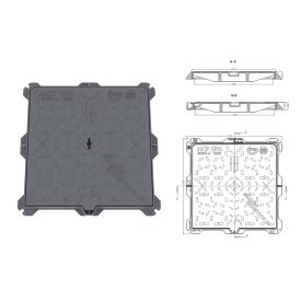 Aknafedlap 60x60 szögletes öntöttvas B125