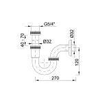 STY-638-32-F Csőszifon 32mm króm