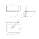B&K BKH4400141 falikút ráccsal rozsdamentes 460x340x460mm
