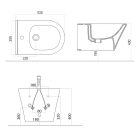 SAPHO 100324 AVVA fali bidé 35,5x53 cm