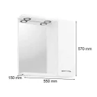 Leziter Ruben 55 felsőszekrény tükrös sonoma tölgy, fehér