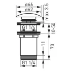 FERRO Rotondo leeresztő mosdóhoz 5/4" Click-Clack túlfolyó nélküli KRÓM S285B