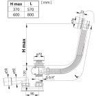 RAVAK kádszifon  bowdenes kerek 570 01745 FEKETE