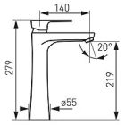 Ferro Algeo Square mosdó csaptelep magas  BAQ2L