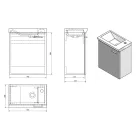 SAPHO AQUALINE ZOJA mosdótartó szekrény 44x50x23,5cm fehér 51046