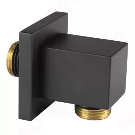   FERRO 1/2" sarok csatl. zuhanycsőhöz szögletes matt fekete PKN13BL