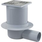 Alcaplast APV1 padló összefolyó 105x105/50 mm rozsdamentes, oldal kiveze