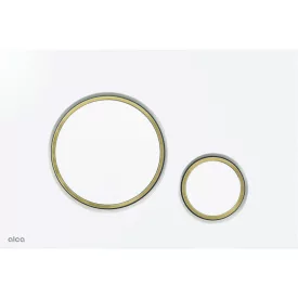Alcaplast M775 nyomólap fehér-arany kerek