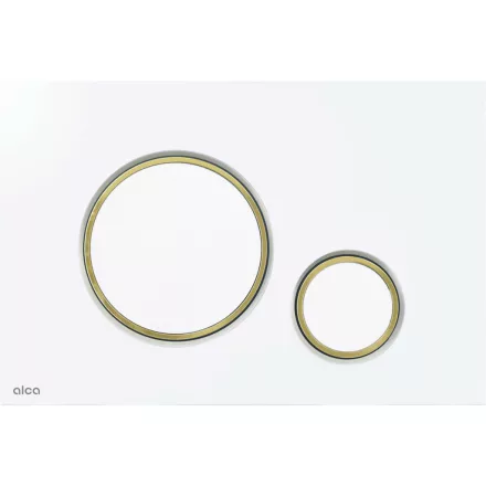 Alcaplast M775 nyomólap fehér-arany kerek