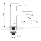 SAPHO SMALL mosdó szelep álló 142mm SM22