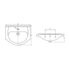 SAPHO AQUALINE SIMPLEX ECO szekrény 55x83, 5x30cm + SIMPLEX ECO mosdó 55x44c
