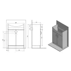 SAPHO AQUALINE SIMPLEX ECO szekrény 58x83, 5,30, 7cm, matt fehér