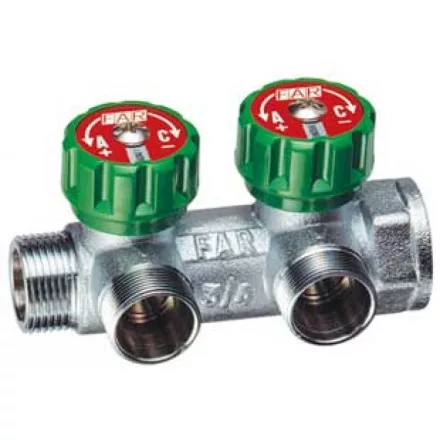 FAR szelepes osztó 1"-3/4"  2 KÖR*