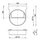 Esővíz folyókához csatlakozó csonk, záróelembekötő csonkkal (110mm) STY-910