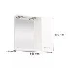 Leziter Ruben 65 felsőszekrény tükrös sonoma tölgy, fehér