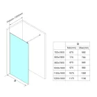 Sapho Zuhanyfal WALK IN fix 120x190 WI121 transzparent üveg
