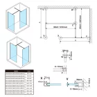SAPHO POLYSAN ESCA walk-in zuhanyfal 1167x2100mm transzparent üveg ES1012